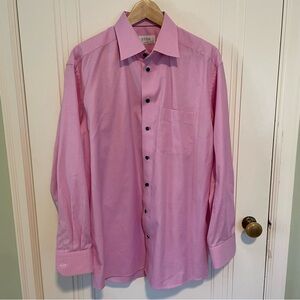 Eton Men's Checkered Pink White‎ Cotton Dress Shirt Neck 16.5